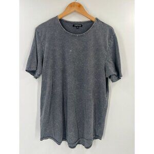 Elwood Mens Size Medium Charcoal Gray Distressed Wash T-Shirt